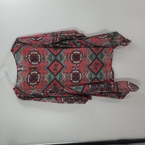 Umgee paisley print semi sheer blouse - Picture 2 of 4